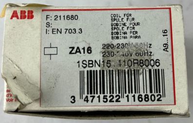 ABB ZA16 1SBN151410R8006 Contactor Coil 220-230 V 50 Hz / 230-240 V 60 Hz A9-A16
