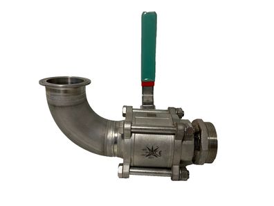 Stainless Steel Ball Valve DN50 PN63 MARS 90° Elbow Used PN 63 -40°C to + 245°C