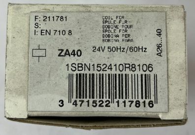 ABB ZA40-81 1SBN152410R8106 Contactor Coil 24 V AC 50/60 Hz R81 for A26 A40