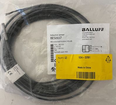 Balluff BES00J7 Inductive Sensor BES 516-3007-G-E4-C-PU-05 PNP NO 1.5mm New
