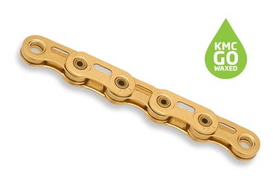 KMC Kette X-Flat SL, Sram 12-/13-fach, 126 Glieder, Ti-N Gold, waxed