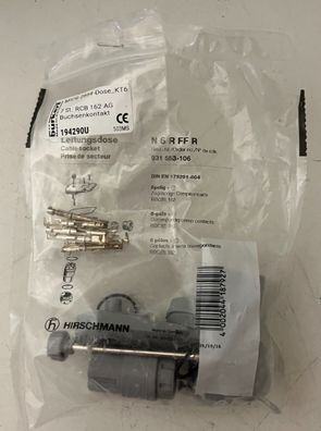 Hirschmann N6RFFR Cable Socket 931553106 6-Pole Crimp Contacts New