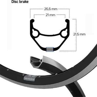 Felge ZAC 421 21-622 Disc, Ryde, schwarz, 32 Loch, VL=6,5, R
