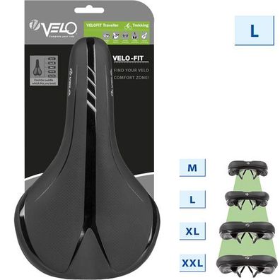 Sattel Velo-Fit Traveller, Unisex, Größe L, schwarz, Velo, 250529