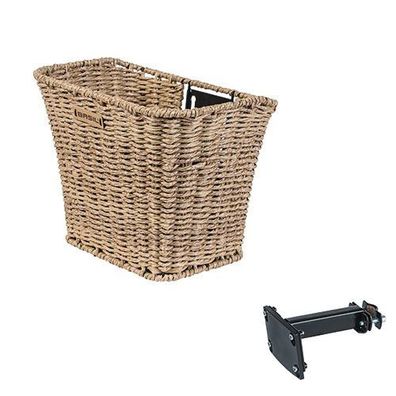 Vorderradkorb BREMEN RATTAN LOOK FM, Basil, seagrass, inkl. Lenkerrohrhalter,