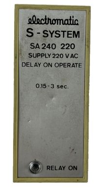 Electromatic SA240 220 Delay On Operate Timer 220VAC 0.15-3s CL3520 11-Pin LED
