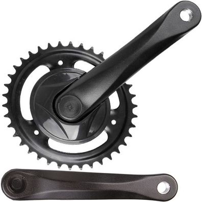 Kurbelsatz 38 Zähne, einfach, 170 mm, Aluminium/Stahl, / /chwarz, mit Disk, Messing