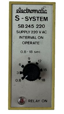 Electromatic SB245 220 Interval Timer 220VAC 0.8-18s LED CL3520 Relay Module
