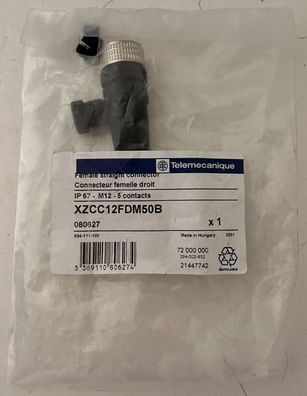 Telemecanique XZCC12FDM50B M12 Female Connector 5-Pin - New