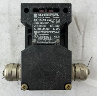 Schmersal AZ 16-02 ZVT Safety Switch IP67 230V 10A 2NC Industrial Used