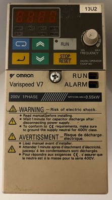 Omron Varispeed V7 3G3MV-AB004 Inverter 200V 1-Phase 0.55kW - Used