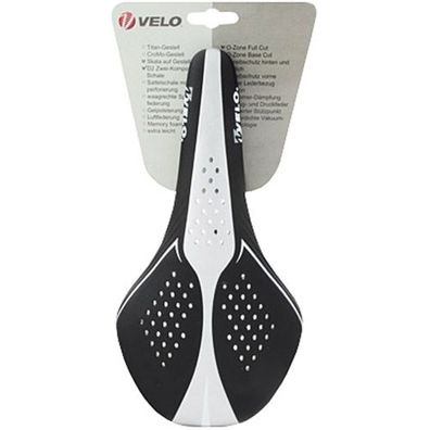 Sattel VELO, AIR THRU, chwarz/weiß, mit Honeycomb-Gel, 268 g