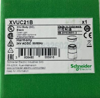Schneider Electric XVUC21B Harmony XVU Tower Light Base NEW 24V DC Black 60mm
