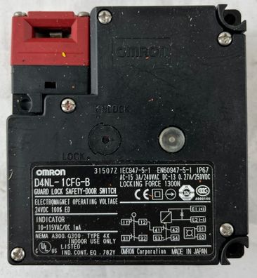 NEW Omron D4NL-1CFG-B Guard Lock Safety Switch 24VDC Solenoid 1300N Japan