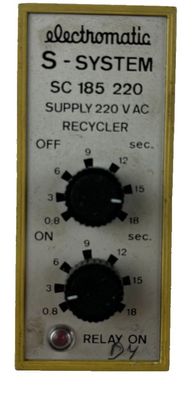 Electromatic SC185 220 Recycler Timer 220VAC Dual Dial 0.8-18s CL3520