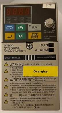 Omron Sysdrive 3G3MV-AB004 Inverter 200V 1-Phase 0.55kW - Used