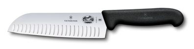 Fibrox, Santokumesser, 17cm, gerade, Kullen, schwarz