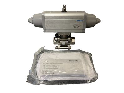 Festo VZBA-1/2"-GG-63-T-22 Pneumatic Ball Valve Actuator Assembly, Stainless