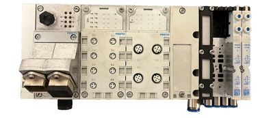 Festo Pneumatic Valve Manifold Assembly with Valves and Solenoids