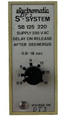 Electromatic SB 125 220 S?System Time Delay Relay 0.8-18s 220VAC Plug?In Used