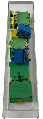 Heavy Duty Terminal Block Lot Weidmuller EK 35/35 Used 35mm2 Green Blue Mixed
