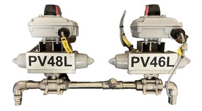Festo Pneumatic Actuated Ball Valve Assemblies with 2x SRBC-C4 Sensor Boxes