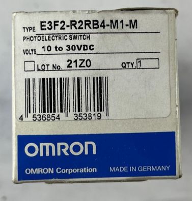 Omron E3F2-R2RB4-M1-M Photoelectric Sensor Retroreflective PNP M18 10-30VDC