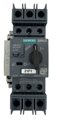 Siemens SIRIUS 3RV2711-1DD10 Motor Protection Circuit Breaker, 3-Pole, 3.2A