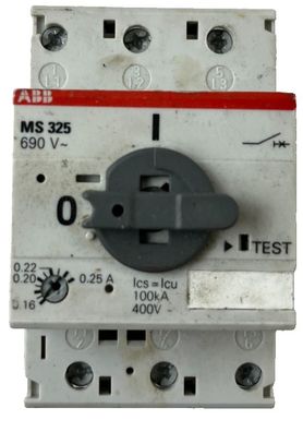 ABB MS325 Motor Protection Circuit Breaker 0.16-0.25A 690V Used