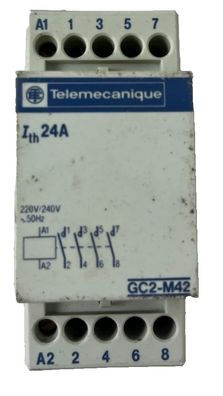 Telemecanique GC2-M42 Contactor 24A 230V Coil 4P DIN Rail Used