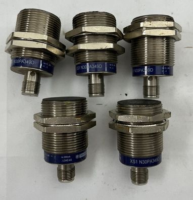 Bundle of 5x Telemecanique XS1N30PA349D Inductive Proximity Sensors M30 20mm