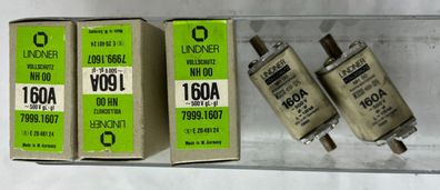 Lindner Vollschutz NH00 Fuse 160A 500V 7999.1607 Corrosion Resistant 5x New