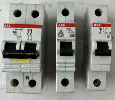 ABB S261-NA B6 S271 K16A S201 C4 Circuit Breaker Lot 3pcs 230/400V Used
