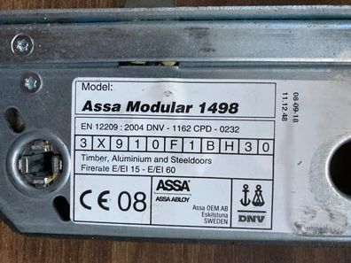 Assa Abloy Modular 1498 L: 22.5cm - Steel, with door handle function