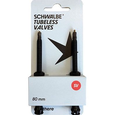 Tubeless Ventil SV 80mm, Schwalbe, Paar, schwarz, Schwalbe,