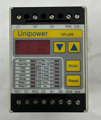 Unipower HPL426 Motor Protection Relay 3x400V AC Load Monitor NEW