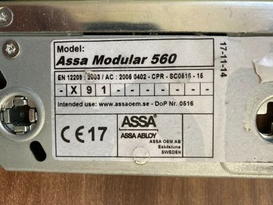 Assa Abloy Modular 560 Double latch lock with automatic locking L: 22.5mm