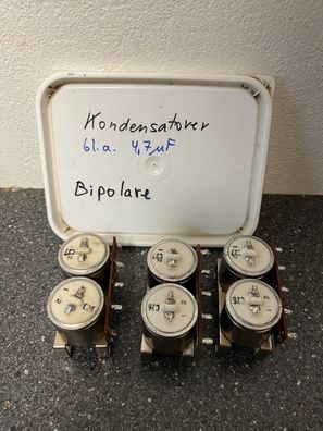 Vintage Bipolar Capacitor Lot - Various Values Including 4.7uF - Great for DIY