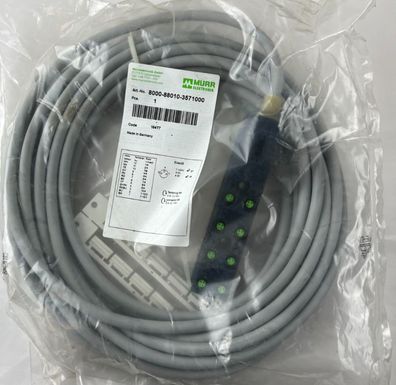 Murr Elektronik 8000-88010-3571000 Exact8 M8 Distribution Cable 8xM8 3-Pin 10m