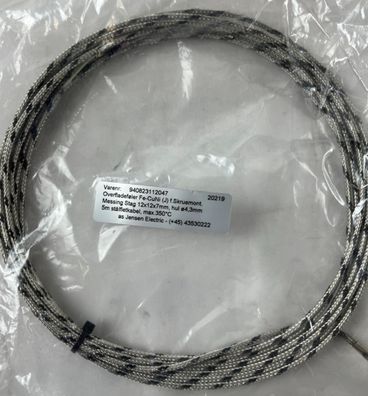 Type J Thermocouple Probe 5m Stainless Braided Cable 350°C Screw Mount New