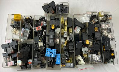 Mixed Industrial Relay Huge Lot Finder Schrack Omron Plug-In Relays Sockets Used