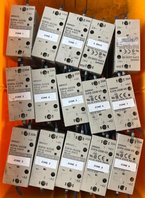 Lot of 15 Omron G3PA-420B G3PA-220B-VD Solid State Relays SSR 20A DIN Rail Used