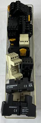 Schrack PT78704 RA78728 Relay Socket Lot DIN Rail Bases Mixed Used