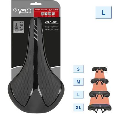Sattel Velo-Fit Athlete BC, Unisex, Größe L, schwarz, Velo, 250522