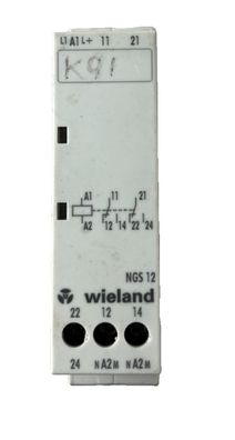 Wieland NGS 12 Relay Module 24V AC/DC 2CO 5A DIN Rail Used