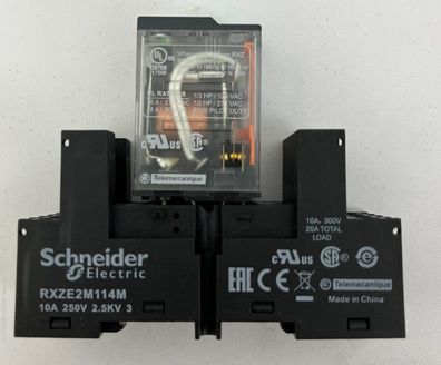 Schneider RXM4AB2B2BD 24VDC Plug-In Relay + RXZE2M114M DIN Rail Socket NEW