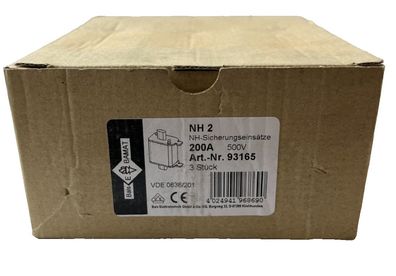 ETI NH2C NV2C 200A 500V NH Fuse gG 120kA IEC 60269 Lot of 3 NEW
