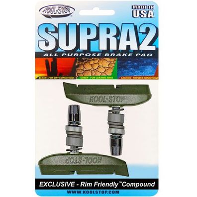 Bremsschuh V-Brake -Supra 2-, T3 grün / keramik, Kool-Stop, T3-436