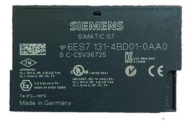 Siemens 6ES7131-4BD01-0AA0 ET200S 4DI DC24V Digital Input Module Used