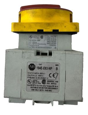 Allen Bradley 194E-E40-1753 Rotary Isolator Switch 40A 690V Motor Disconnect